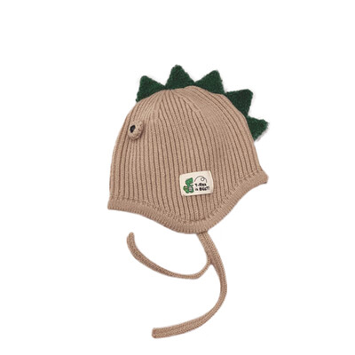 

Cute Winter Newborn Cute Warm Kids Girls Boys Baby Dinosaur Design Hats Knitted Wool Hemming Caps