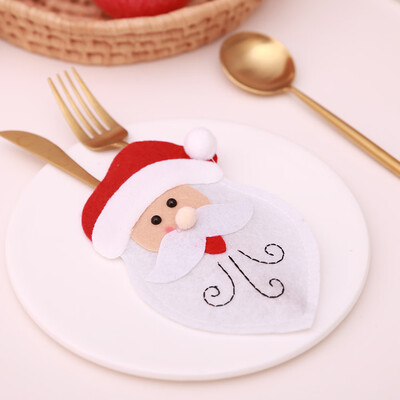 

Toponeto 2PC Xmas Decor Tableware Set Bag Holder Christmas Dinner Table Layout Supplies