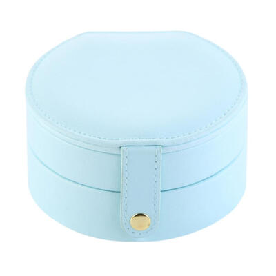 

Household Three-layer Portable Jewelry Box Leather Stud Earrings Storage Box For Lady