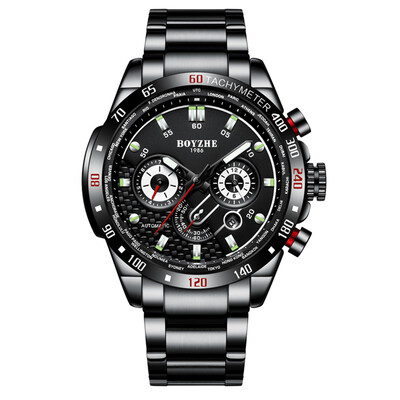 

BOYZHE WL009-G Watch Brand Luminous Waterproof Business Full-automatic Mechanical Men Stainless Steel Wrist Watch with Gift Box