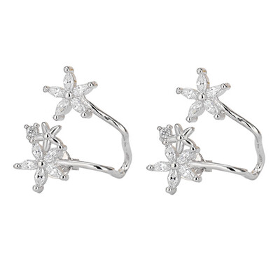 

New Silver Color Butterfly Star Flower Stud Earrings Fashion Jewelry For Women Gift