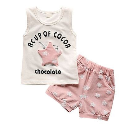 

2pcs Kids Baby Girls Summer Outfits Boys Tops Star Print Shorts Pants Clothes Sets Children Kid Cute Clothing