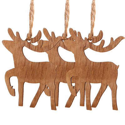 

Tailored 3PC Christmas Snowflakes Wooden Pendants Xmas Tree Ornaments Home Hanging Decor