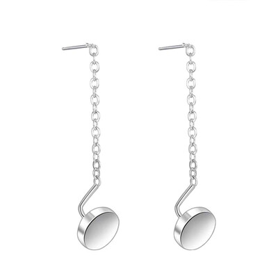 

New Simple&Fresh Fashion Wild White Round Pendant Prevent allergy Earrings