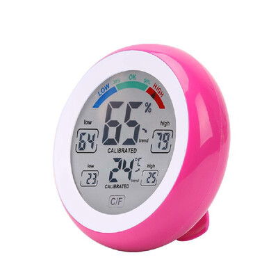 

Touch Screen Temperature&Humidity Meter Digital Round Shape Indoor Thermometer&Hygrometer