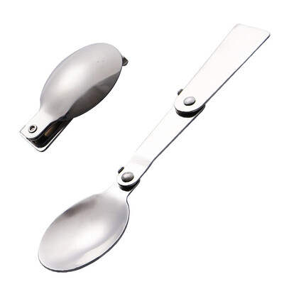 

Stainless Steel Folding Spoon Fork Tableware Outdoor Camping Cookout Picnic