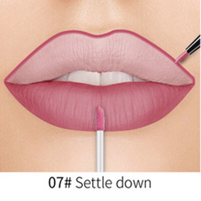 

Fashion Women 20 Colors 2 In 1 Lip Gloss&Lip Liner Matte Liquid Lipstick