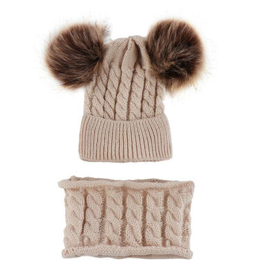 

2PCS Baby Boys Girls Hat&Scarf Toddler Cap with Scarf knitting Cotton Set