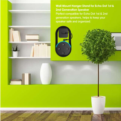 

Wall Mount Hanger Stand for Amazon Echo Dot 1st & 2nd Generation Speaker Home Holder in Living Bathrooms Studying Room Black