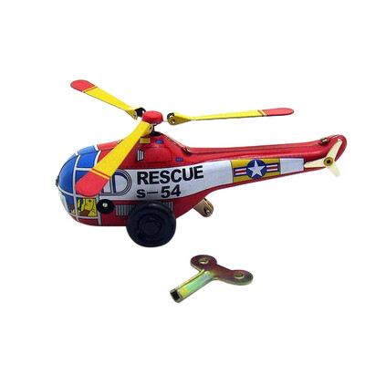 

Siaonvr Tinplate Nostalgic Clockwork Chain Toy Photography Props Small Helicopter