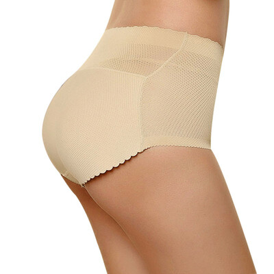 

Women Padded Panties Seamless Bottom Sponge Push Up Middle Waist Butt lift Briefs Underwear