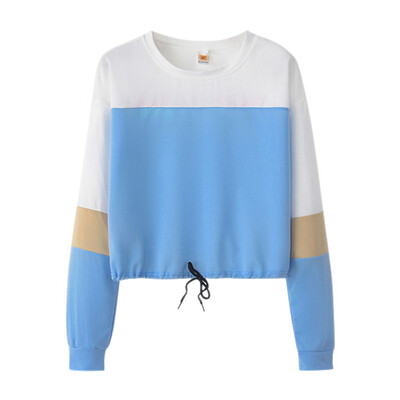 

Women Sweatshirt Fall Fashion Harajuku Stitching Hoodie Sweatshirt Ladies Long Sleeve Pullover Jumper Tops Sudadera Mujer