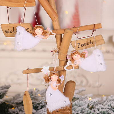 

YIWULA3 Pieces Set Of New Christmas Toy Pendant Christmas Cute Plush Flying Angel