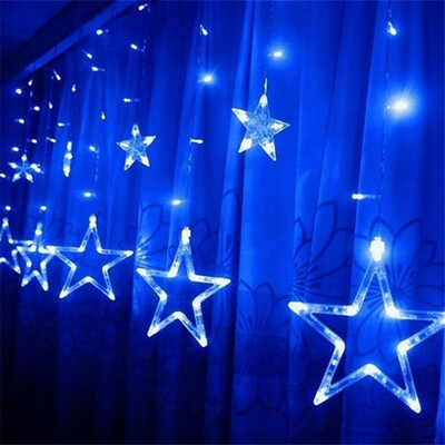 

Tailored LED Stars Christmas Hanging Curtain Lights String Net Xmas Home Party Home Decor