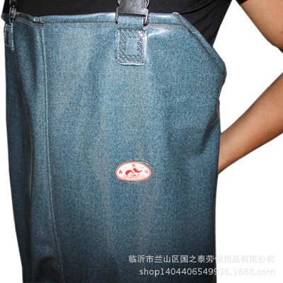 

Wholesale Xin Yufu brand denim strokes not broken thick wear-resistant waterproof electric wading fishing fishing pants conjoined