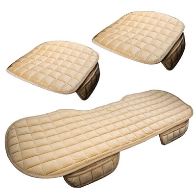 

Universal Auto Seat Pad Vehicle Protective Cushion Nonslip Breathable Skin-friendly Silk Velvet 3 Pcs