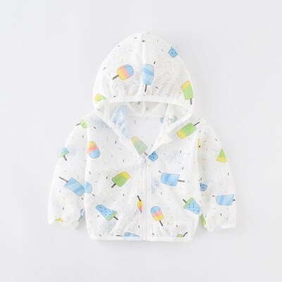 

Children Kids UVSun Protection Cartoon Hoodie Quick Dry Ultrathin Beach&Air Conditioning Jacket 1-6T Toddler Baby Clothes