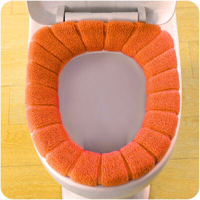 

Siaonvr Comfortable Velvet Coral Toilet Seat Cover Standard Pumpkin Pattern Cushion
