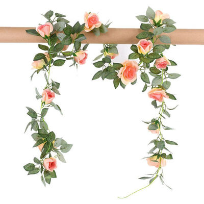 

Artificial Rose Vine Flowers Simulation Silk Rose Flower Garland for Wedding Party Artificial Rose Vine Home Garden Decor
