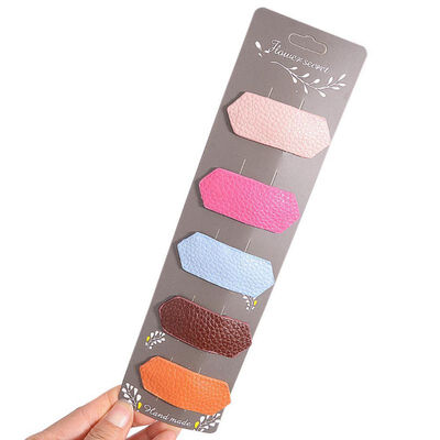 

5 PcsSet Simple Versatile Polygon Cute Kids Girls Colorful Hairpin Children Hair Accessories Three Kinds