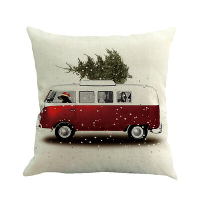 

〖Follure〗Christmas Cotton Linen Sofa Car Home Waist Cushion Cover Throw Pillow Case A