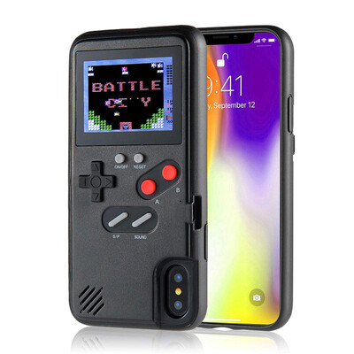 

Color Display Tetris Video Game Cover Case for iPhone Xs Max for Men Child Kids Boys Shockproof 3D Retro Gameboy Case 65 Inch