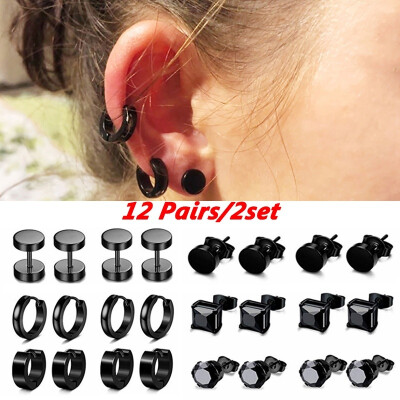 

612 Pairs of Stainless Steel Stud Earrings for Men&Women Artificial Gem Studs Round Square