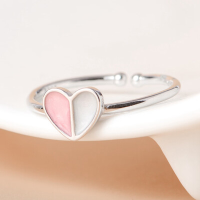 

Unique Fashion South Korea Style Cute Sweet Ice Cream Color Love Heart Opening Ring For Women Girls Sisters