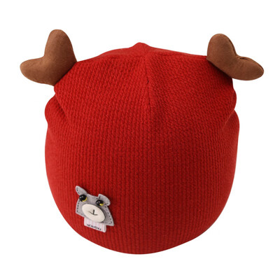 

Casual Fashion Newborn Baby Soft Cartoon Hat Kid Toddler Cute Antlers Cap Infant Gift