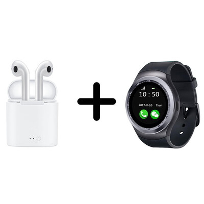 

I7S Mini Wireless Bluetooth Headset Stereo Headset with Charging Box Mic for all Smartphone with watch included in kit