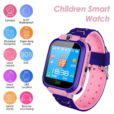 

Touch-Screen IP67 Children Smart Watch Pink Compatible with AndroidiOS