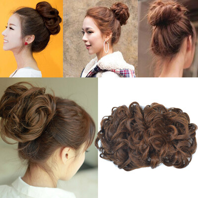 

Gobestart Pretty Woman Girl Curly Ponytail Holder Hairpiece Wig Hair Ring Bun