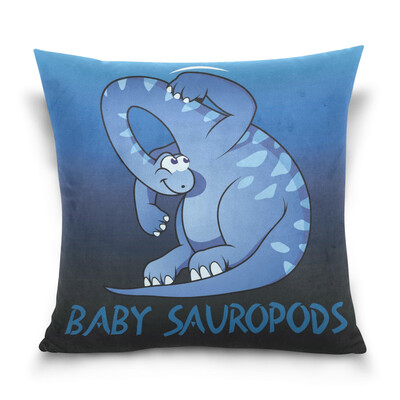 

ALAZA Throw Pillow Cover 16 X 16 inch Cushion Cover with Baby Dinosaur Printed Pillowcase
