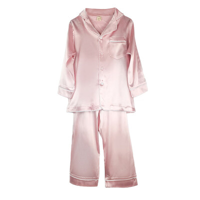 

2 PcsSet Summer Autumn Girls Boys Fashion Silk Pajamas Sleepwear Soft Home Underwear Pajamas For Kids Children