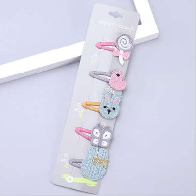 

5 Pcs Girls Hair Accessories Hair Clips Cute Cartoon Design Princess Hair Pin Set Children Hairpin