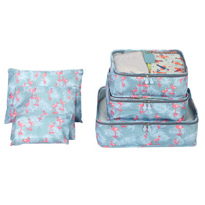 

6PCS Creative Printing Household Clothing Finishing Bag Outdoor Travel Storage Bag