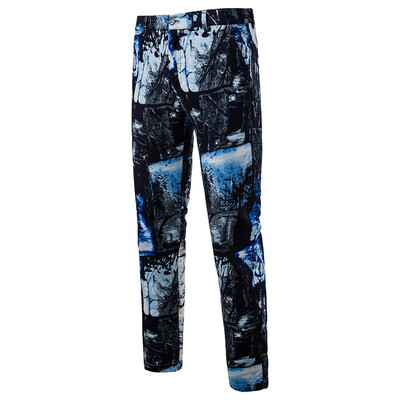 

Gobestart Mens Slim Vintage Ethnic Style Straight Cylinder Pants Business Trousers