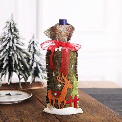 

Tailored Champagne Bottle Bag Christmas Stereo Old Man Linen Bottle Set Party Decoration
