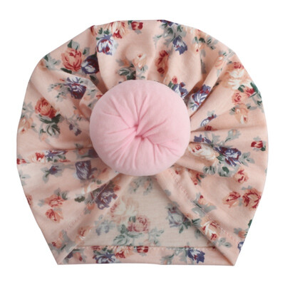 

2019 Autumn Winter Soft Cute Newborn Baby Flower Pearl Design Girls Caps Infant Hat Turban Elastic Caps