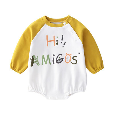 

Autumn Baby Boy Jumpsuits Casual Letter Printing Long Sleeve Rompers Kids Toddler Jumpsuit