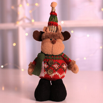 

Christmas Snowflake Plaid Fabric Cute Little Man Santa Claus Snowman Deer Doll Christmas Decoration Gift