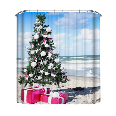 

Gobestart Christmas Waterproof Polyester Bathroom Shower Curtain Decor With Hooks New F