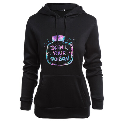

Women Fashion Poison Magic Bottle Printed Long Sleeve Hoodie Casual Pullovers Hooded Sweatshirts Halloween Cosplay Fancyqube