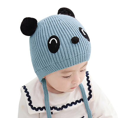 

Winter Kids Girls Hats Newborn Cute Warm Boys Baby Cartoon Ear Design Hats Knitted Wool Hemming Caps 1-3Y