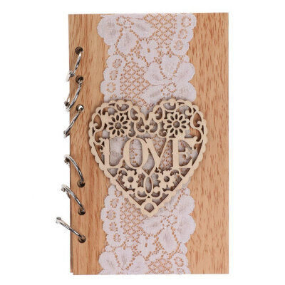 

Happy Wedding Wooden Notebook Couple Notebook Lasercut Wood Journal Wedding Decoration Party Christmas Crafts Decorative