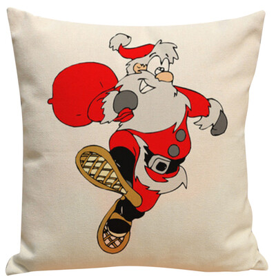 

Tailored Modern Simple Creative Cartoon Santa Claus Printed Cotton Linen Pillowcase