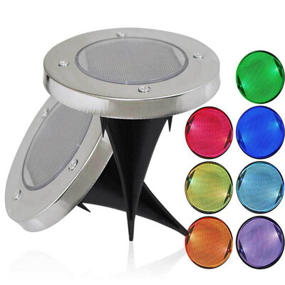 

〖Follure〗Solar Power Buried Light Ground With 2LED Lamp Outdoor Path Garden Decking