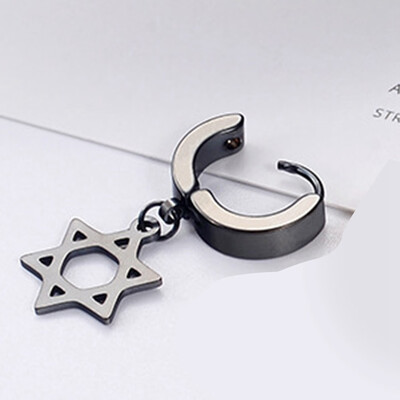 

Punk Men Cross Star Pentagram Pendant Hoop Earring Party Jewelry Gift