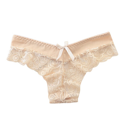 

Women Sexy Transparent Lace Hollow Exquisite Soft Low-rise Briefs Sweet Modern High Stretch Thong Panties