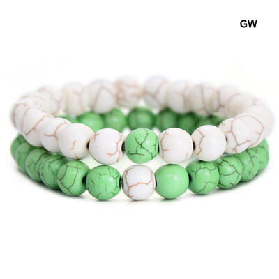 

2PcsSet Couples Distance Bracelet Classic Natural Stone White&Black Yin Yang Beaded Bracelets for Men Women Best Friend Pop